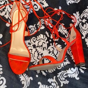 Charlotte Russe Red Lace up heels